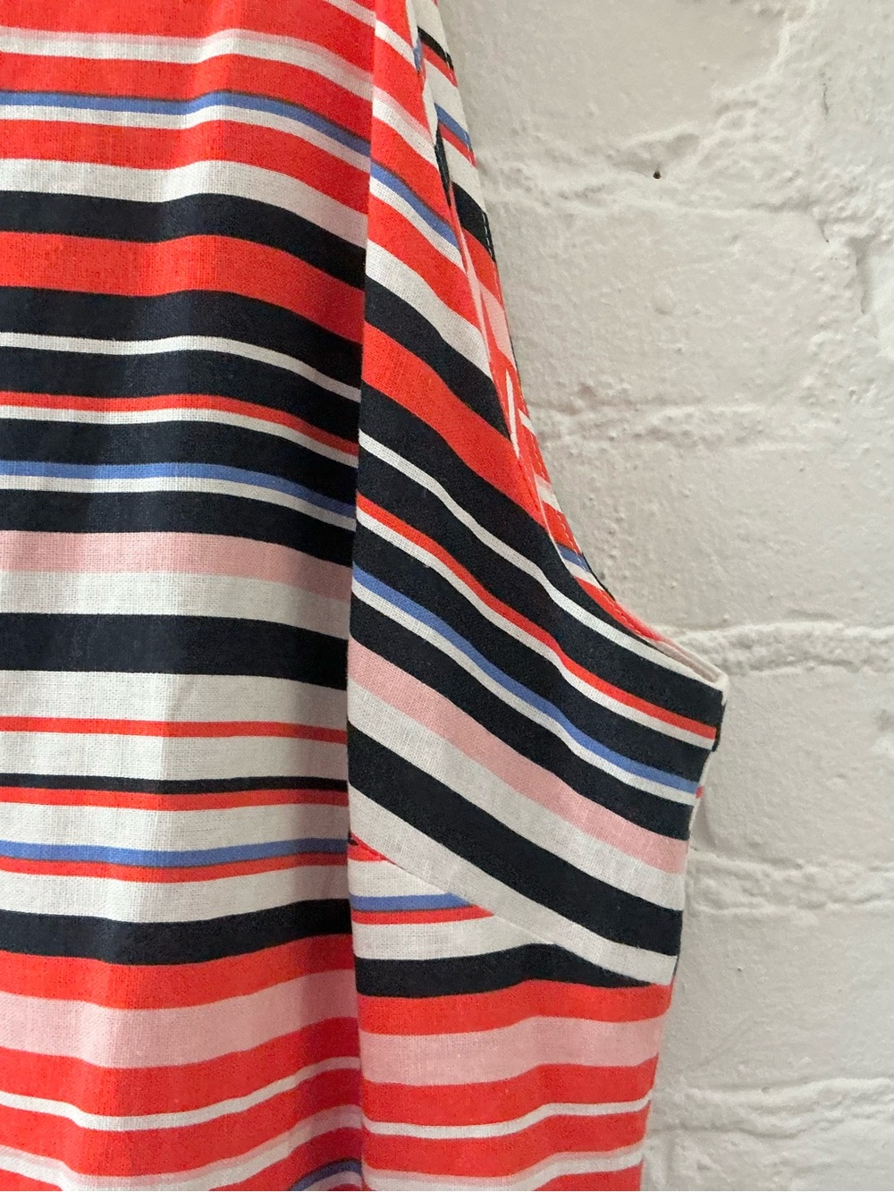 Tommy Hilfiger Linen Blend Sleeveless Dress Colorful Striped Print Vacation - Picture 5 of 16